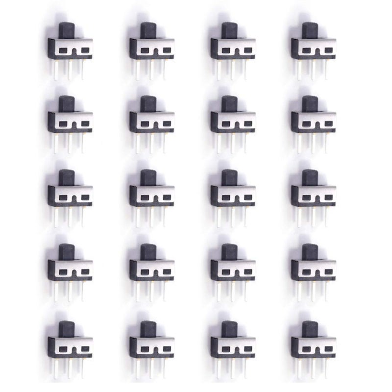 WOWOONE 20 Pcs 5mm High Knob Vertical Slide Switch 3 Pin 2 Position 1P2T SPDT Panel (Pack of 20) CYT1107 - Image 2
